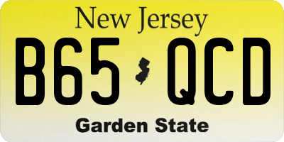 NJ license plate B65QCD