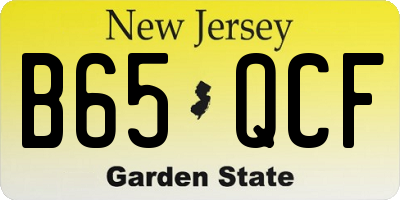 NJ license plate B65QCF