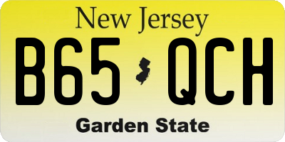 NJ license plate B65QCH