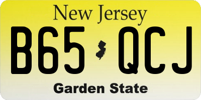 NJ license plate B65QCJ
