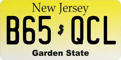 NJ license plate B65QCL