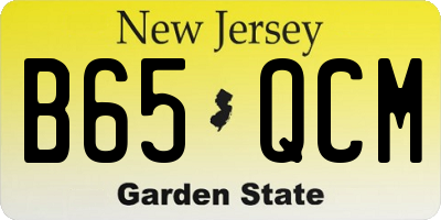 NJ license plate B65QCM