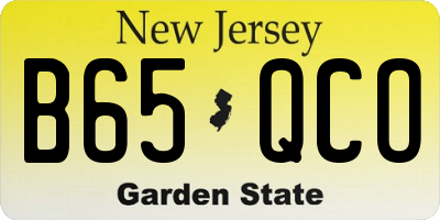NJ license plate B65QCO