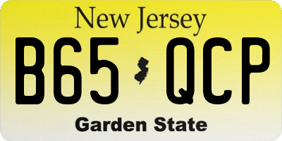 NJ license plate B65QCP