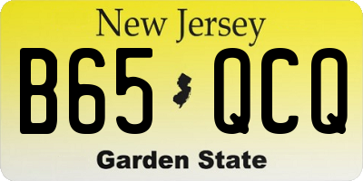 NJ license plate B65QCQ