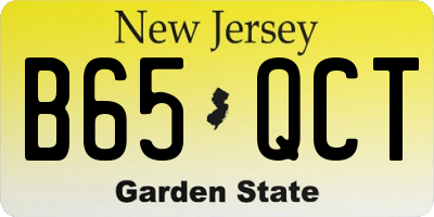 NJ license plate B65QCT