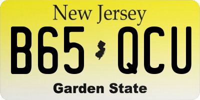 NJ license plate B65QCU