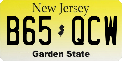 NJ license plate B65QCW