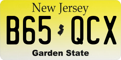 NJ license plate B65QCX