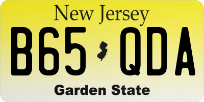 NJ license plate B65QDA