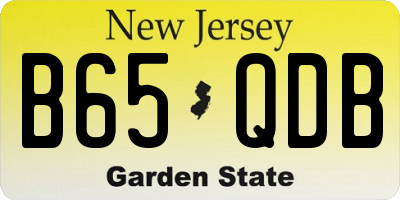 NJ license plate B65QDB