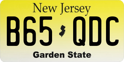 NJ license plate B65QDC