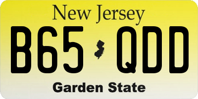 NJ license plate B65QDD