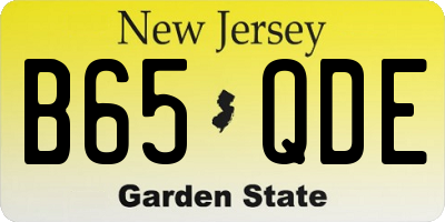 NJ license plate B65QDE