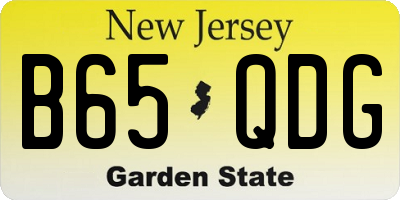 NJ license plate B65QDG