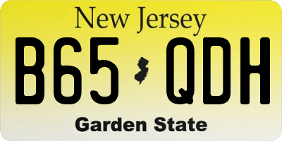 NJ license plate B65QDH