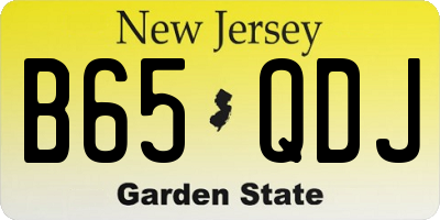 NJ license plate B65QDJ
