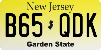 NJ license plate B65QDK