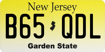 NJ license plate B65QDL