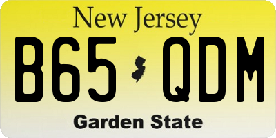 NJ license plate B65QDM