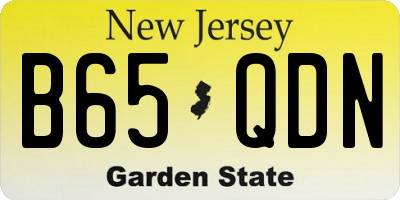 NJ license plate B65QDN