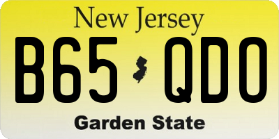 NJ license plate B65QDO