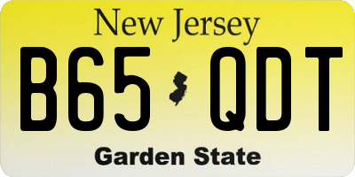 NJ license plate B65QDT