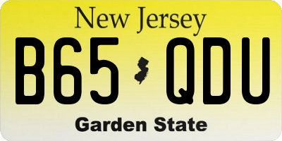 NJ license plate B65QDU