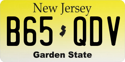 NJ license plate B65QDV