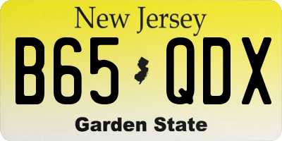 NJ license plate B65QDX