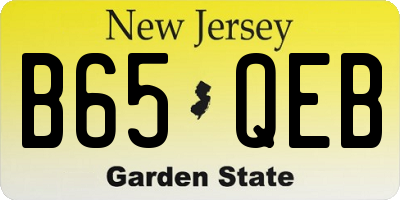NJ license plate B65QEB