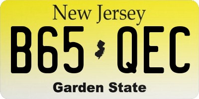 NJ license plate B65QEC
