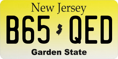 NJ license plate B65QED