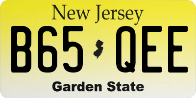 NJ license plate B65QEE