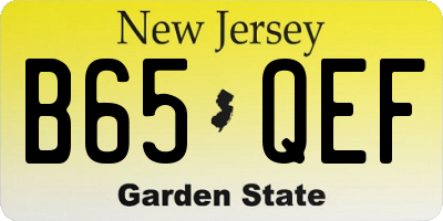 NJ license plate B65QEF