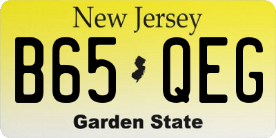 NJ license plate B65QEG