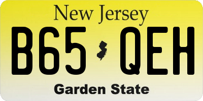 NJ license plate B65QEH