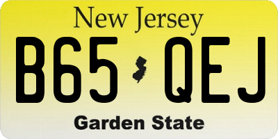 NJ license plate B65QEJ