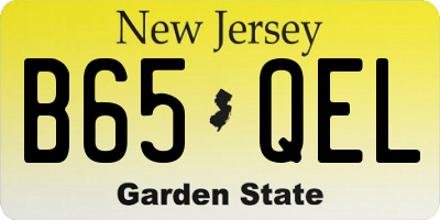 NJ license plate B65QEL
