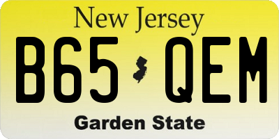 NJ license plate B65QEM