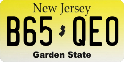 NJ license plate B65QEO