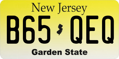 NJ license plate B65QEQ