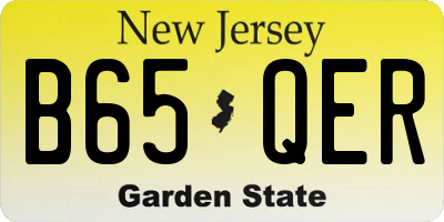 NJ license plate B65QER