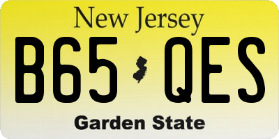 NJ license plate B65QES