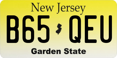 NJ license plate B65QEU