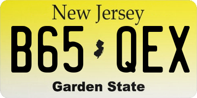 NJ license plate B65QEX