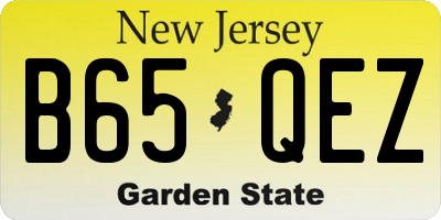 NJ license plate B65QEZ
