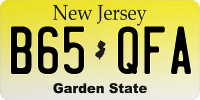 NJ license plate B65QFA