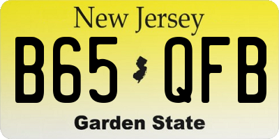 NJ license plate B65QFB
