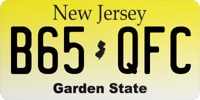 NJ license plate B65QFC